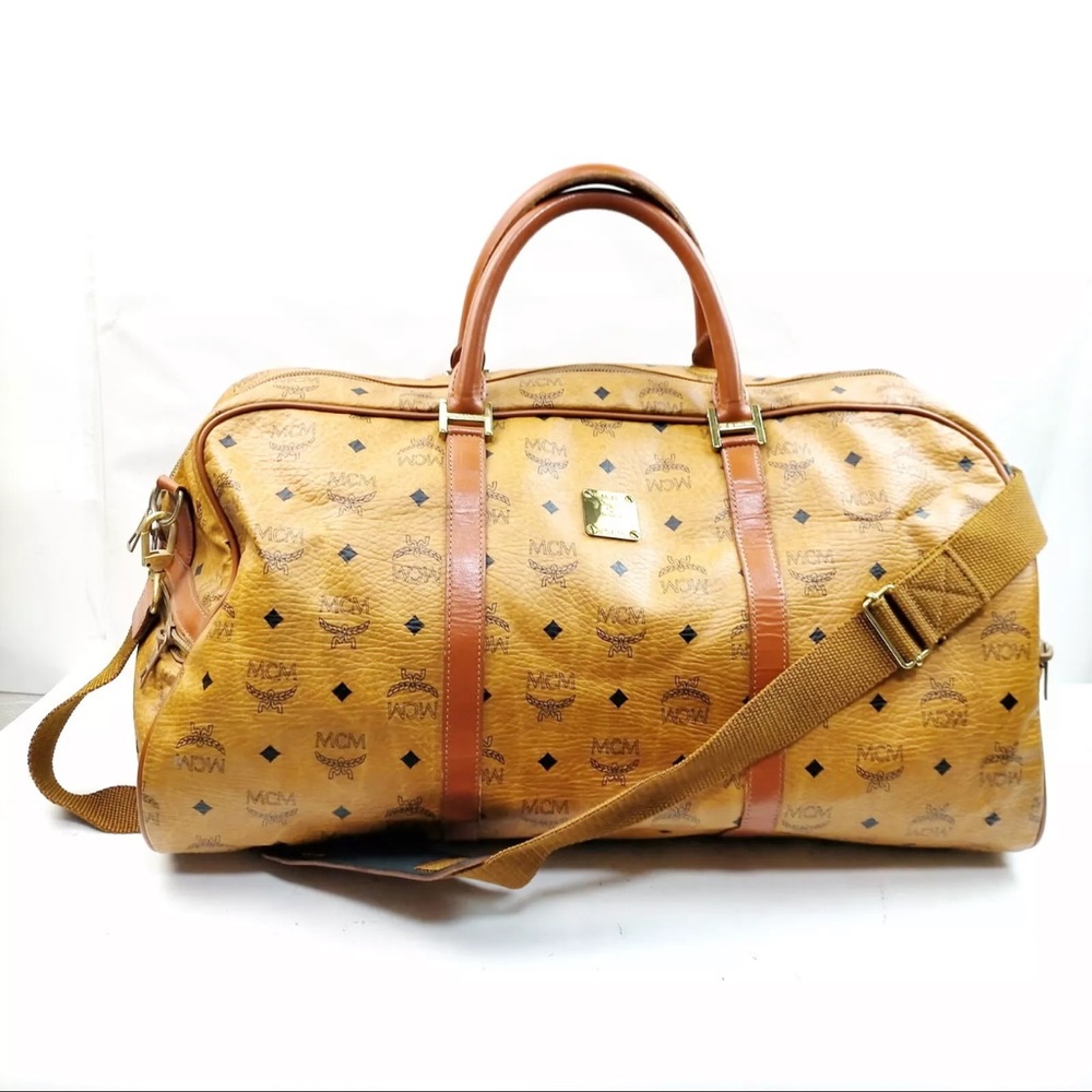 AUTH MCM Travel Bag Boston Bag Duffle